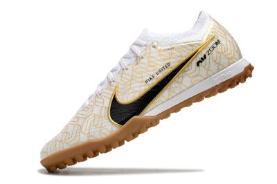 Men's Nike Air Zoom Mercurial Vapor 15 Elite TF Artificial Turf Low-Tops Football Shoes - White/Black/Gold