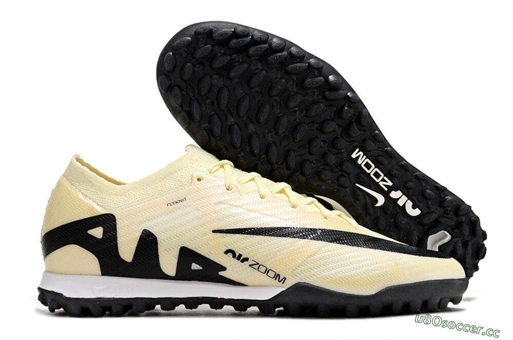 Men's Nike Air Zoom Mercurial Vapor 15 Elite TF Artificial Turf Low-Tops Football Shoes - Beige/Black/White 2