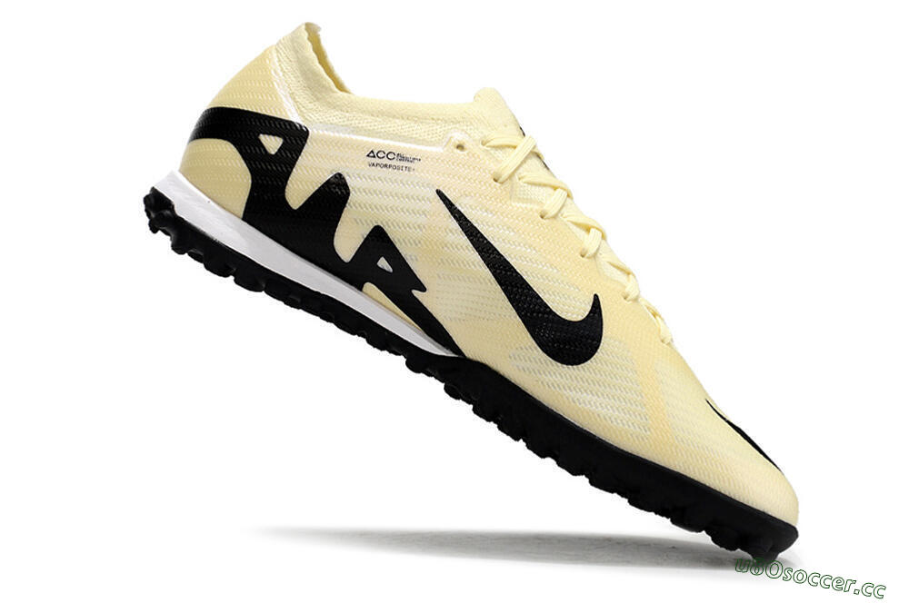 Men's Nike Air Zoom Mercurial Vapor 15 Elite TF Artificial Turf Low-Tops Football Shoes - Beige/Black/White 4