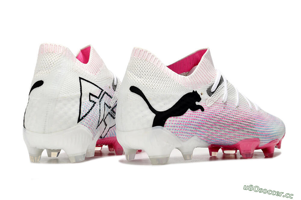 Men's Puma Future Ultimate 2024 FG Firm Ground Low-Tops Football Boots - White/Pink/Blue/Black 6