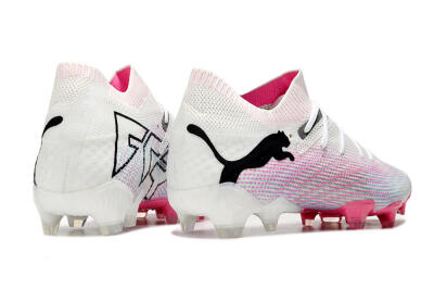 Men's Puma Future Ultimate 2024 FG Firm Ground Low-Tops Football Boots - White/Pink/Blue/Black