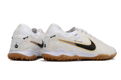 Men's Nike Tiempo Legend 10 Pro TF Artificial Turf Low-Tops Football Shoes - White/Gold/Black