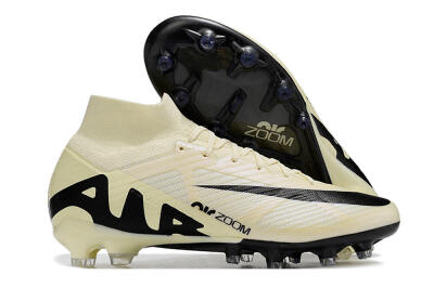 Men's Nike Air Zoom Mercurial Superfly 9 Elite AG Artificial Grass High-Tops Football Boots - Beige/Black/White