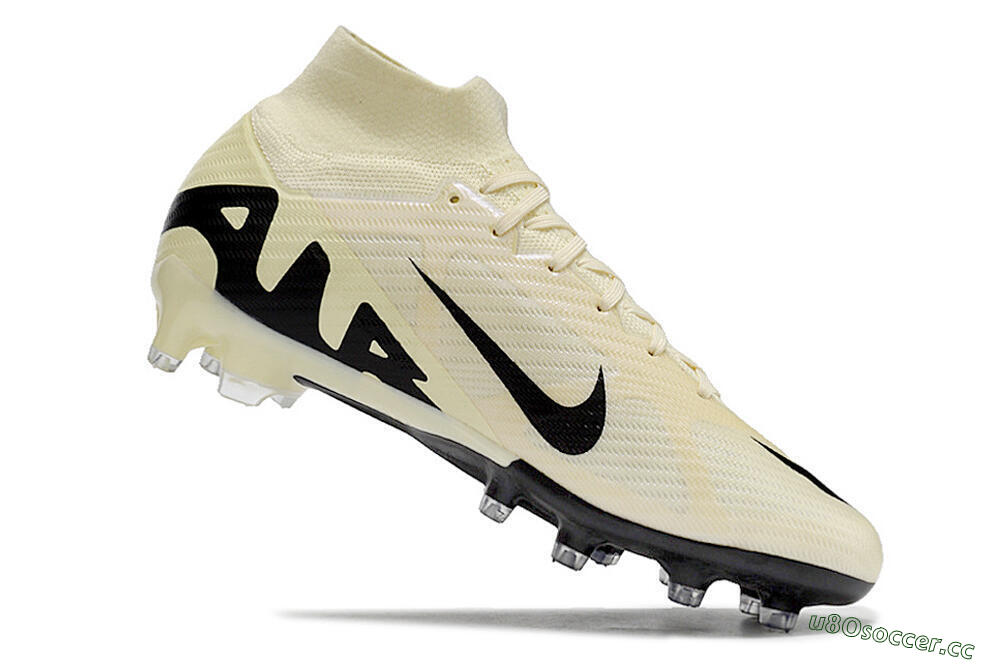 Men's Nike Air Zoom Mercurial Superfly 9 Elite AG Artificial Grass High-Tops Football Boots - Beige/Black/White 4