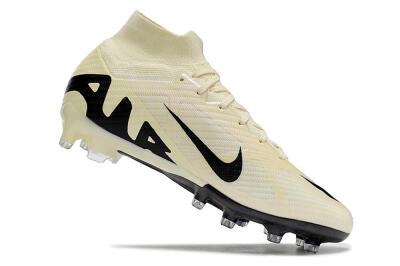 Men's Nike Air Zoom Mercurial Superfly 9 Elite AG Artificial Grass High-Tops Football Boots - Beige/Black/White