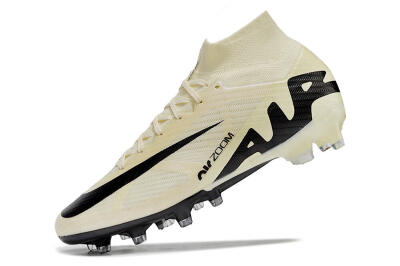 Men's Nike Air Zoom Mercurial Superfly 9 Elite AG Artificial Grass High-Tops Football Boots - Beige/Black/White