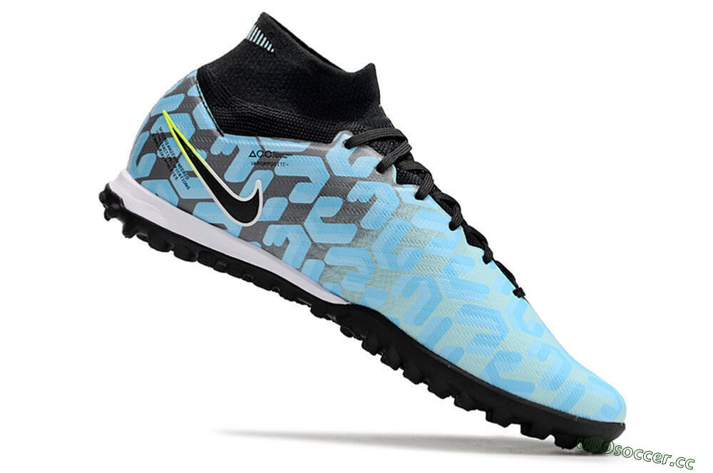 Unisex Nike Air Zoom Mercurial Superfly 9 Elite TF Artificial Turf High-Tops Football Shoes - Blue/White/Black 4