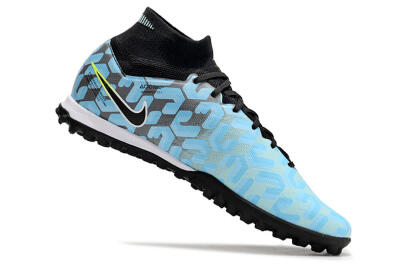 Unisex Nike Air Zoom Mercurial Superfly 9 Elite TF Artificial Turf High-Tops Football Shoes - Blue/White/Black