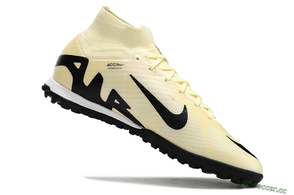 Men's Nike Air Zoom Mercurial Superfly 9 Elite TF Artificial Turf High-Tops Football Shoes - Beige/Black 4