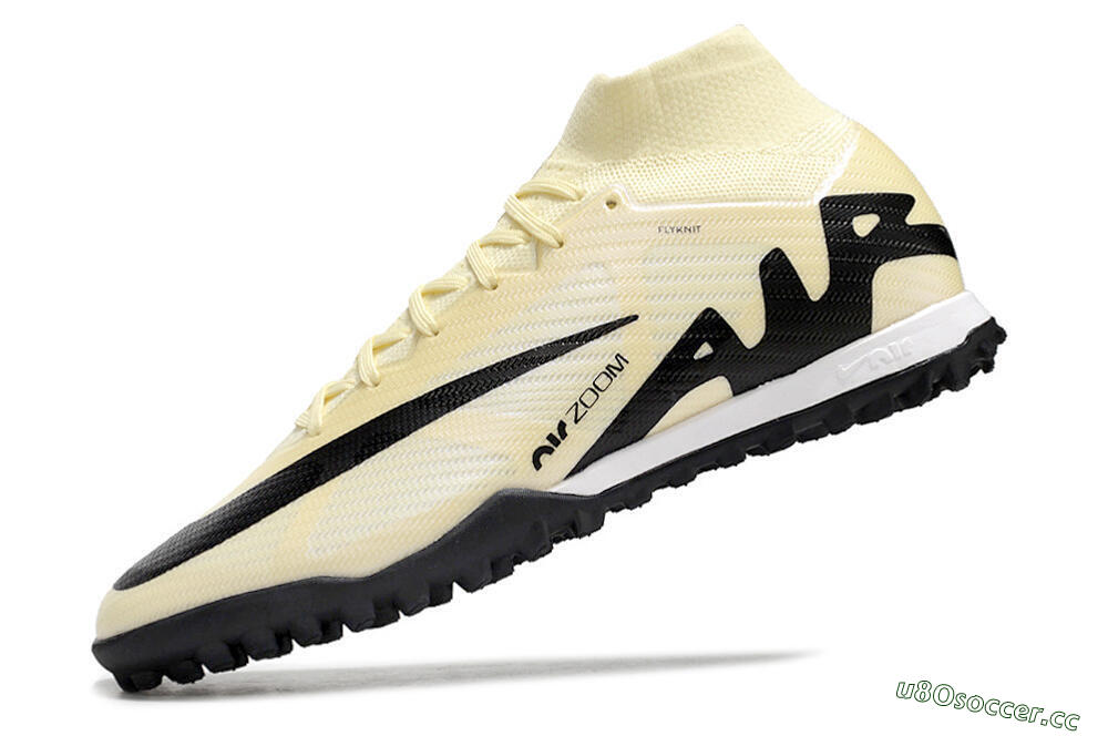 Men's Nike Air Zoom Mercurial Superfly 9 Elite TF Artificial Turf High-Tops Football Shoes - Beige/Black 5