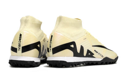 Men's Nike Air Zoom Mercurial Superfly 9 Elite TF Artificial Turf High-Tops Football Shoes - Beige/Black