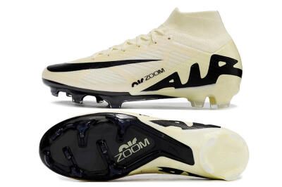 Unisex Nike Air Zoom Mercurial Superfly 9 Elite FG Firm Ground High-Tops Football Boots - Beige/Black