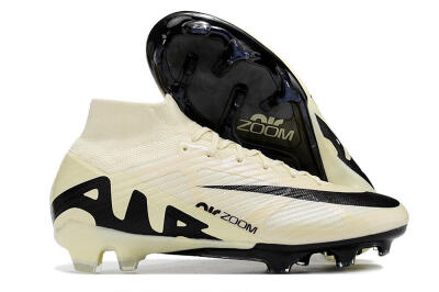 Unisex Nike Air Zoom Mercurial Superfly 9 Elite FG Firm Ground High-Tops Football Boots - Beige/Black