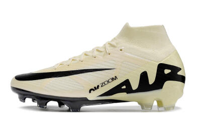 Unisex Nike Air Zoom Mercurial Superfly 9 Elite FG Firm Ground High-Tops Football Boots - Beige/Black