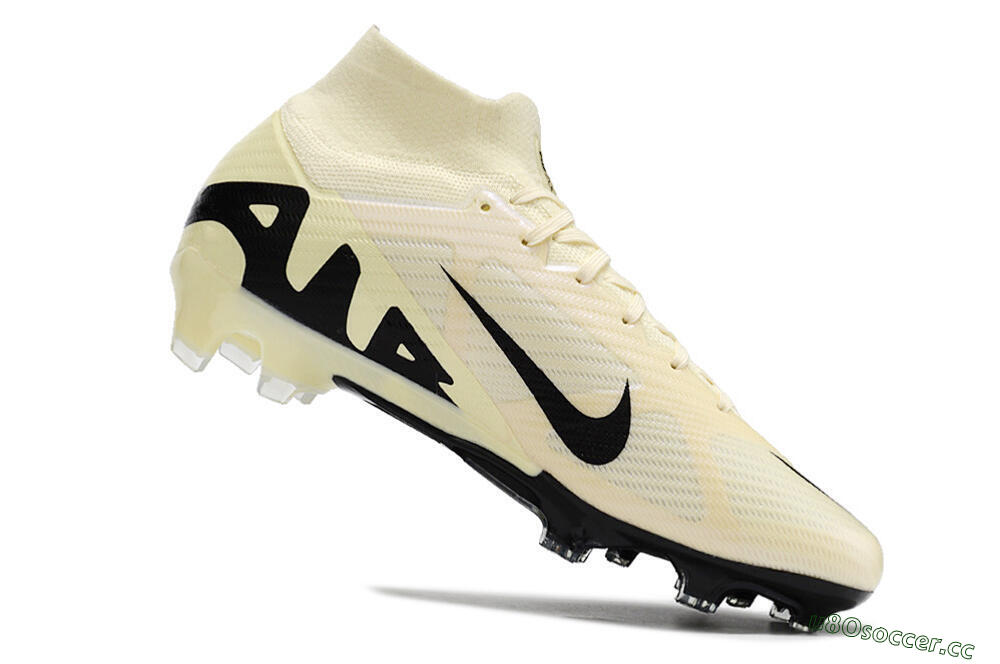 Unisex Nike Air Zoom Mercurial Superfly 9 Elite FG Firm Ground High-Tops Football Boots - Beige/Black 4
