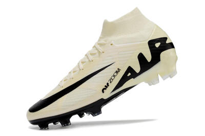 Unisex Nike Air Zoom Mercurial Superfly 9 Elite FG Firm Ground High-Tops Football Boots - Beige/Black