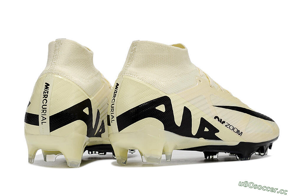 Unisex Nike Air Zoom Mercurial Superfly 9 Elite FG Firm Ground High-Tops Football Boots - Beige/Black 6