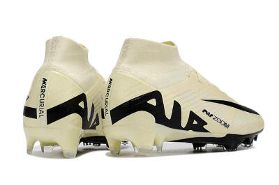 Unisex Nike Air Zoom Mercurial Superfly 9 Elite FG Firm Ground High-Tops Football Boots - Beige/Black