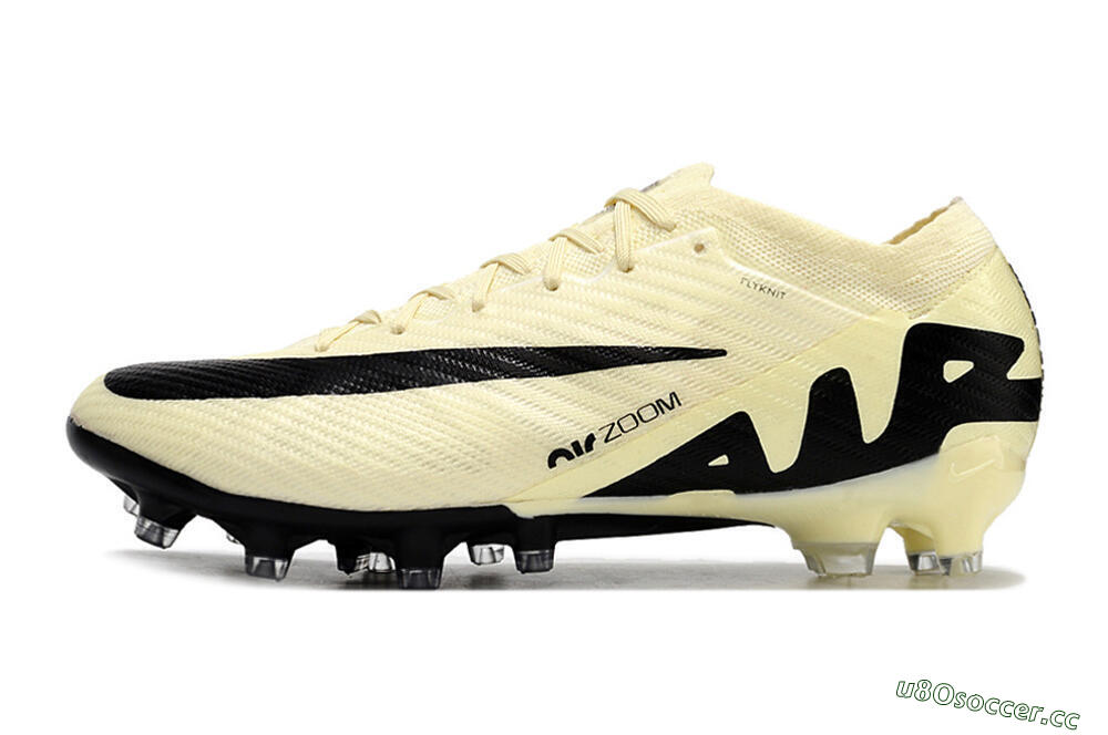 Men's Nike Air Zoom Mercurial Vapor 15 Elite AG Artificial Grass Low-Tops Football Boots - Beige/Black 0