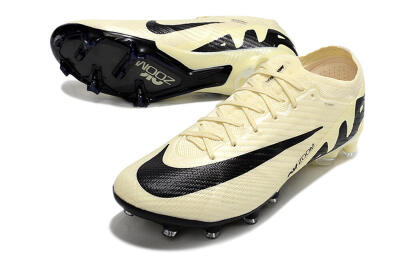 Men's Nike Air Zoom Mercurial Vapor 15 Elite AG Artificial Grass Low-Tops Football Boots - Beige/Black