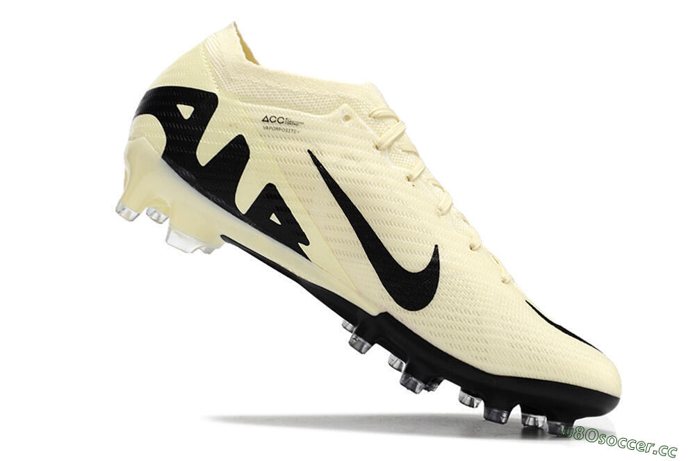 Men's Nike Air Zoom Mercurial Vapor 15 Elite AG Artificial Grass Low-Tops Football Boots - Beige/Black 4
