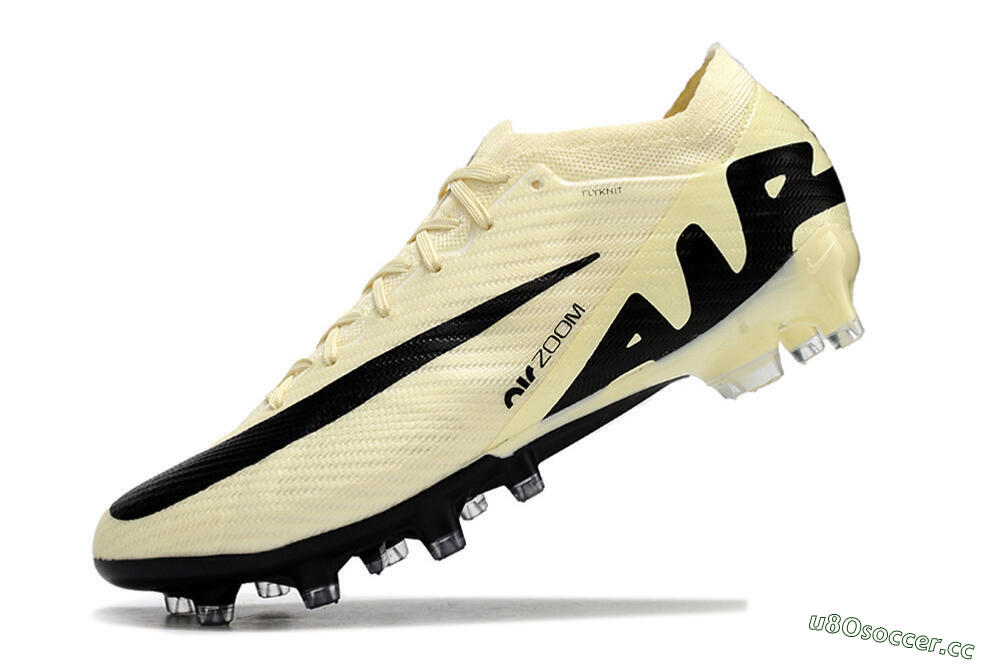 Men's Nike Air Zoom Mercurial Vapor 15 Elite AG Artificial Grass Low-Tops Football Boots - Beige/Black 5