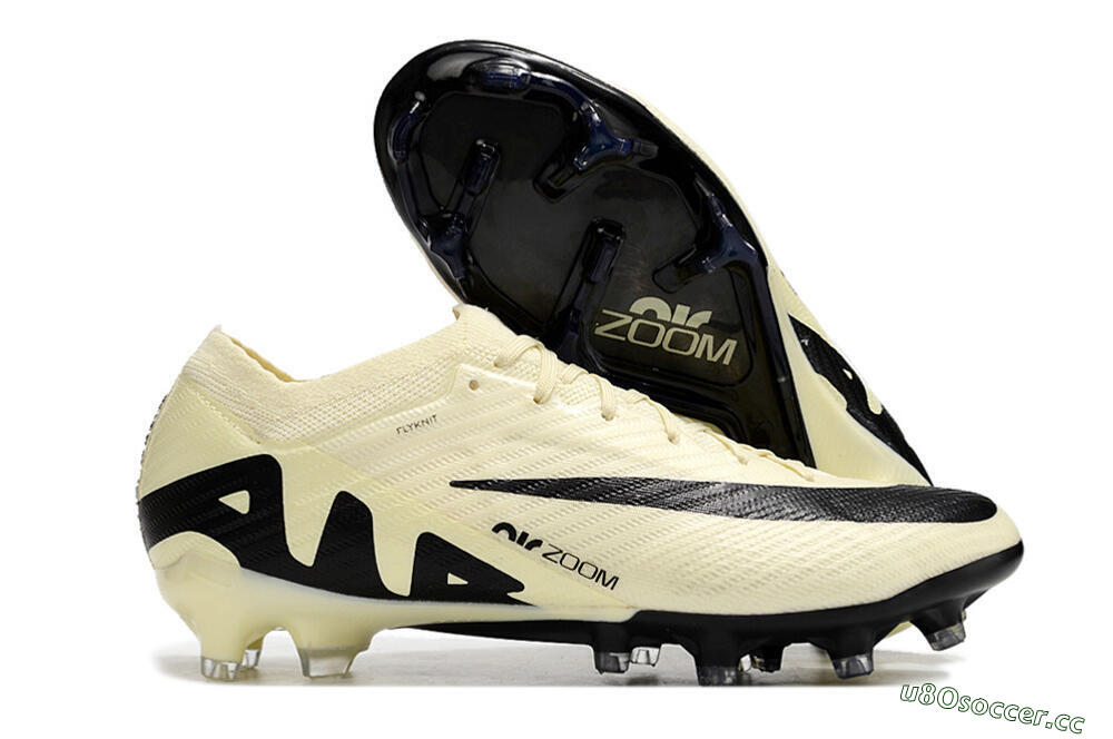 Unisex Nike Air Zoom Mercurial Vapor 15 Elite FG Firm Ground Low-Tops Football Boots - Beige/Black 2