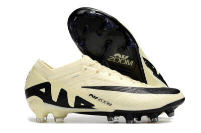Unisex Nike Air Zoom Mercurial Vapor 15 Elite FG Firm Ground Low-Tops Football Boots - Beige/Black