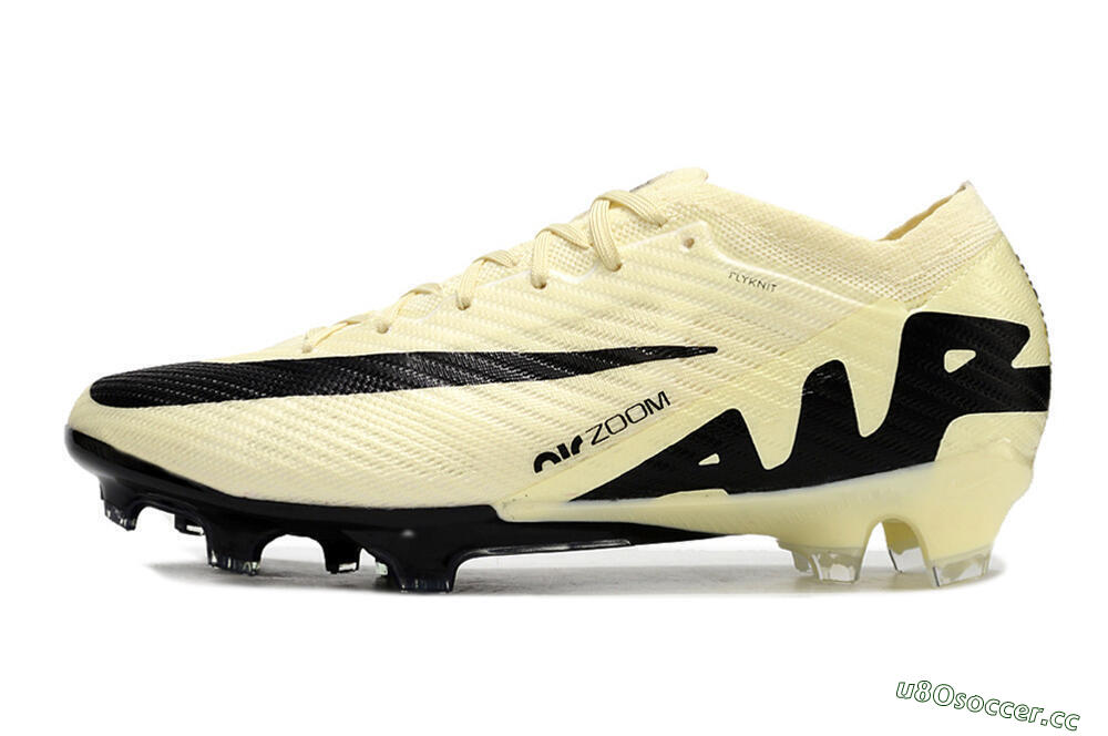 Unisex Nike Air Zoom Mercurial Vapor 15 Elite FG Firm Ground Low-Tops Football Boots - Beige/Black 0