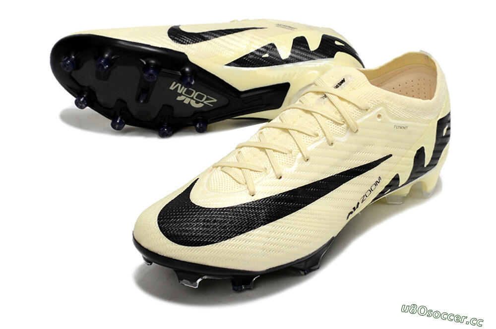 Unisex Nike Air Zoom Mercurial Vapor 15 Elite FG Firm Ground Low-Tops Football Boots - Beige/Black 3