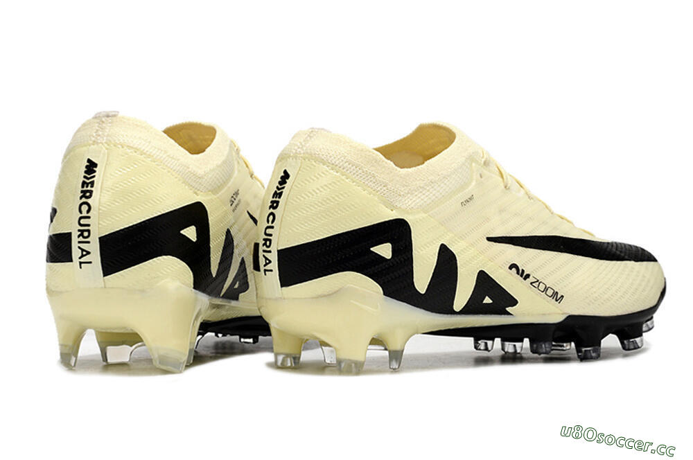 Unisex Nike Air Zoom Mercurial Vapor 15 Elite FG Firm Ground Low-Tops Football Boots - Beige/Black 6
