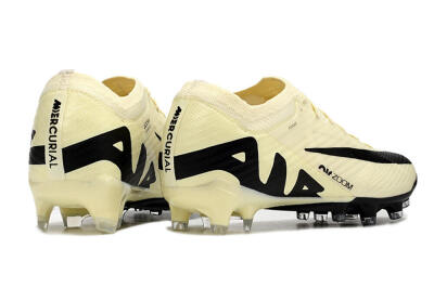 Unisex Nike Air Zoom Mercurial Vapor 15 Elite FG Firm Ground Low-Tops Football Boots - Beige/Black