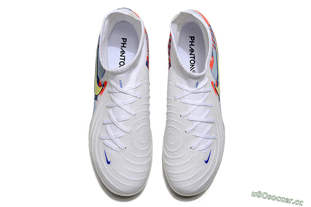 Unisex Nike Phantom Luna Elite NU TF Artificial Turf High-Tops Football Shoes - White/Red/Yellow/Blue 5