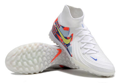 Unisex Nike Phantom Luna Elite NU TF Artificial Turf High-Tops Football Shoes - White/Red/Yellow/Blue