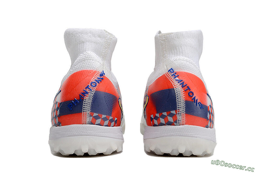 Unisex Nike Phantom Luna Elite NU TF Artificial Turf High-Tops Football Shoes - White/Red/Yellow/Blue 6