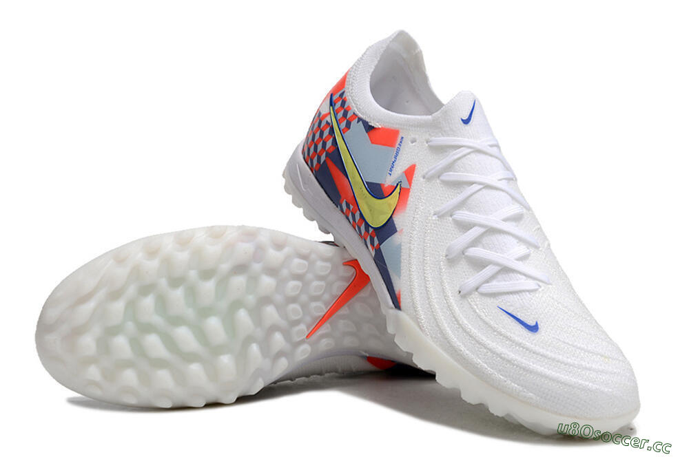 Unisex Nike Phantom Luna Elite NU TF Artificial Turf Low-Tops Football Shoes - White/Red/Yellow/Blue 3