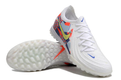 Unisex Nike Phantom Luna Elite NU TF Artificial Turf Low-Tops Football Shoes - White/Red/Yellow/Blue