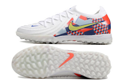 Unisex Nike Phantom Luna Elite NU TF Artificial Turf Low-Tops Football Shoes - White/Red/Yellow/Blue