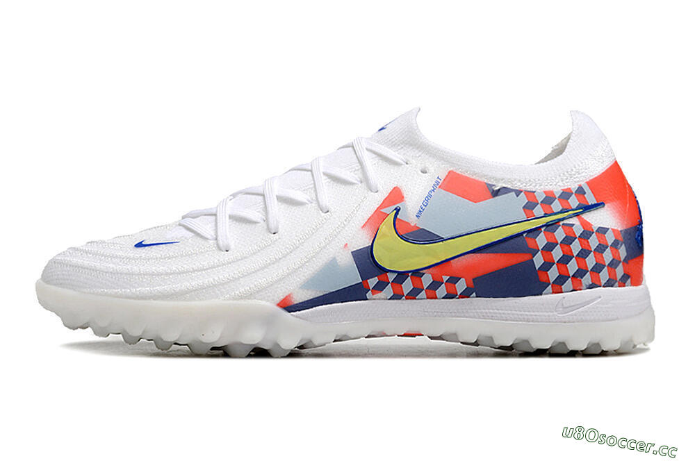 Unisex Nike Phantom Luna Elite NU TF Artificial Turf Low-Tops Football Shoes - White/Red/Yellow/Blue 0