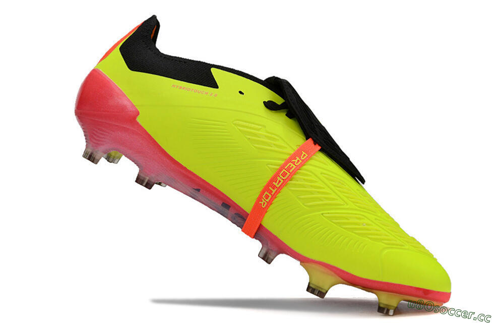 Men's Adidas Predator Elite Foldover Tongue FG Firm Ground Low-Tops Football Boots - Yellow/Black/Pink 4
