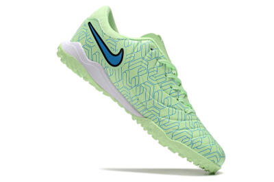 Men's Nike Tiempo Legend 10 Pro TF Artificial Turf Low-Tops Football Shoes - Green/Blue/White