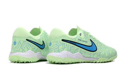 Men's Nike Tiempo Legend 10 Pro TF Artificial Turf Low-Tops Football Shoes - Green/Blue/White