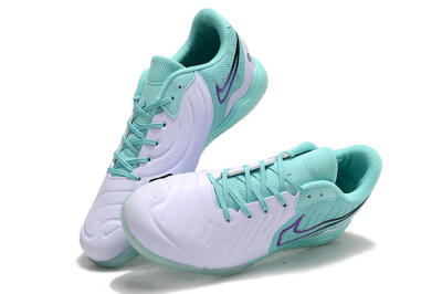 Men's Nike Tiempo Legend 10 Pro IC Indoor & Futsal Low-Tops Football Shoes - White/Blue/Purple