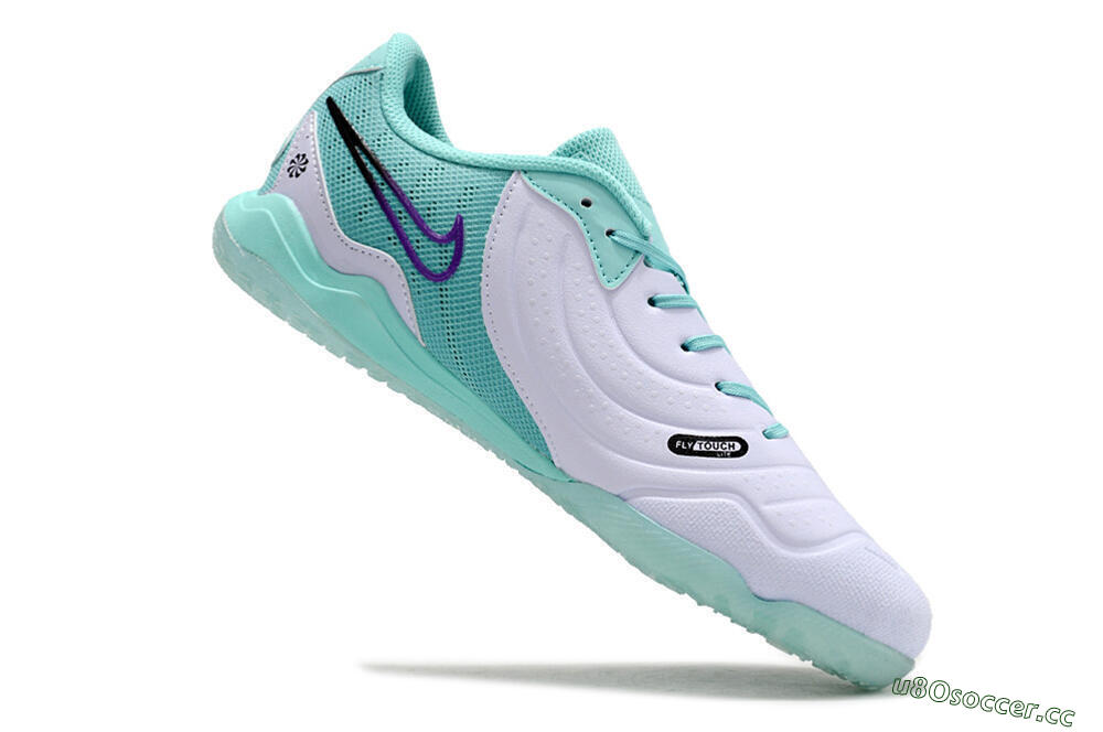 Men's Nike Tiempo Legend 10 Pro IC Indoor & Futsal Low-Tops Football Shoes - White/Blue/Purple 4