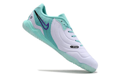 Men's Nike Tiempo Legend 10 Pro IC Indoor & Futsal Low-Tops Football Shoes - White/Blue/Purple
