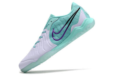 Men's Nike Tiempo Legend 10 Pro IC Indoor & Futsal Low-Tops Football Shoes - White/Blue/Purple