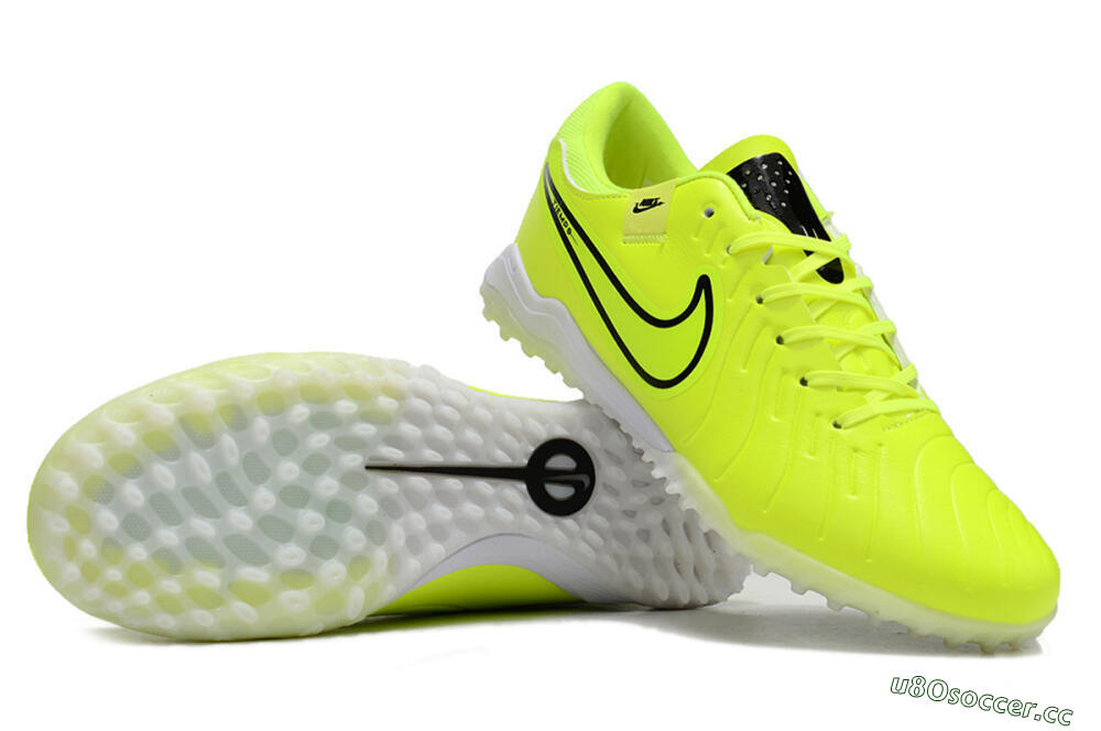Men's Nike Tiempo Legend 10 Pro TF Artificial Turf Low-Tops Football Shoes - Yellow/Black/White 1