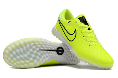 Men's Nike Tiempo Legend 10 Pro TF Artificial Turf Low-Tops Football Shoes - Yellow/Black/White