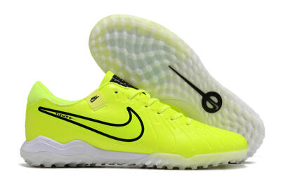 Men's Nike Tiempo Legend 10 Pro TF Artificial Turf Low-Tops Football Shoes - Yellow/Black/White