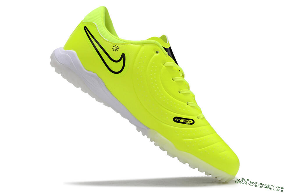 Men's Nike Tiempo Legend 10 Pro TF Artificial Turf Low-Tops Football Shoes - Yellow/Black/White 4